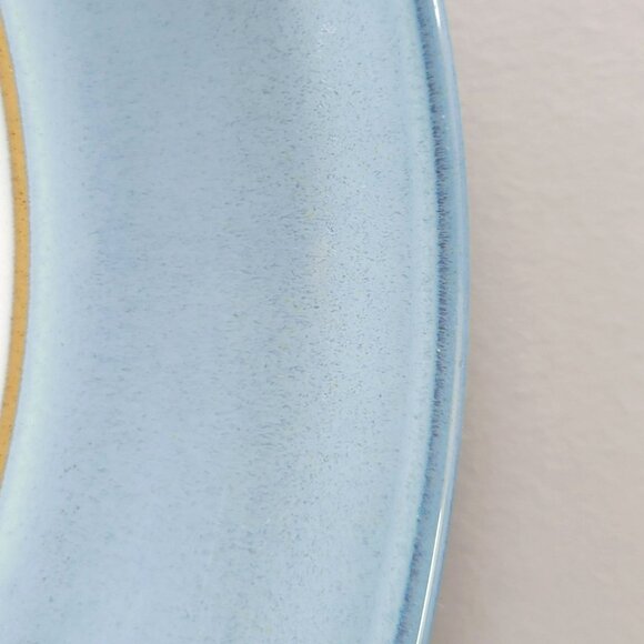 Vintage Denby Castile Dinner Plate Blue Rim Tan Embossed Accents Stoneware - Picture 5 of 11
